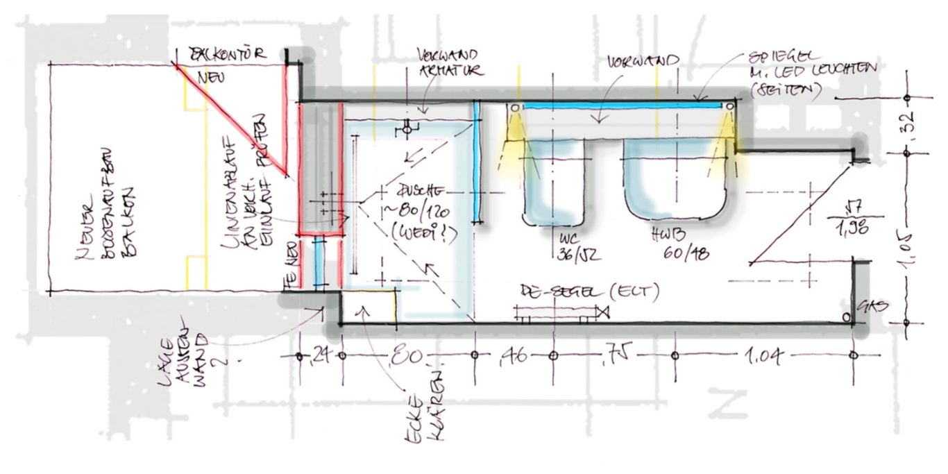 Individuelle Entwurfsplanung Architektur-Entwurf zu einer Sanierung